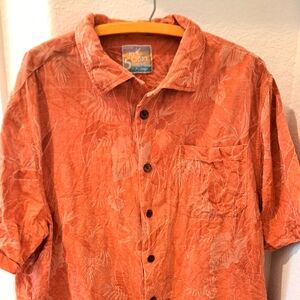 Men's Casual Orange Button Down Shirt